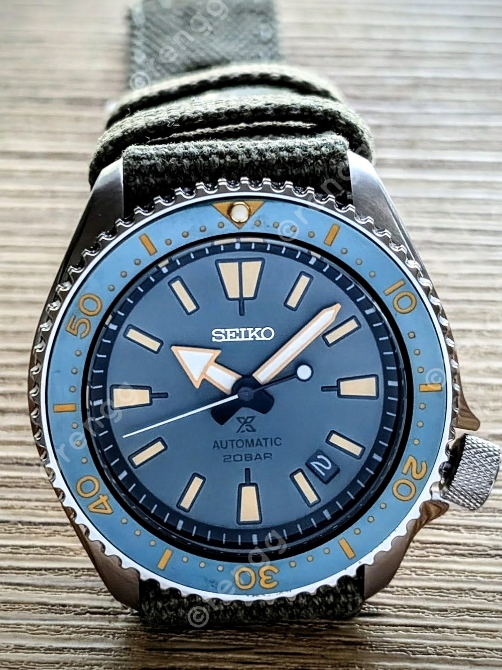 Green Olives Seiko Prospex Automatic NH35A Diver Watch 42mm 24jewels Excellent